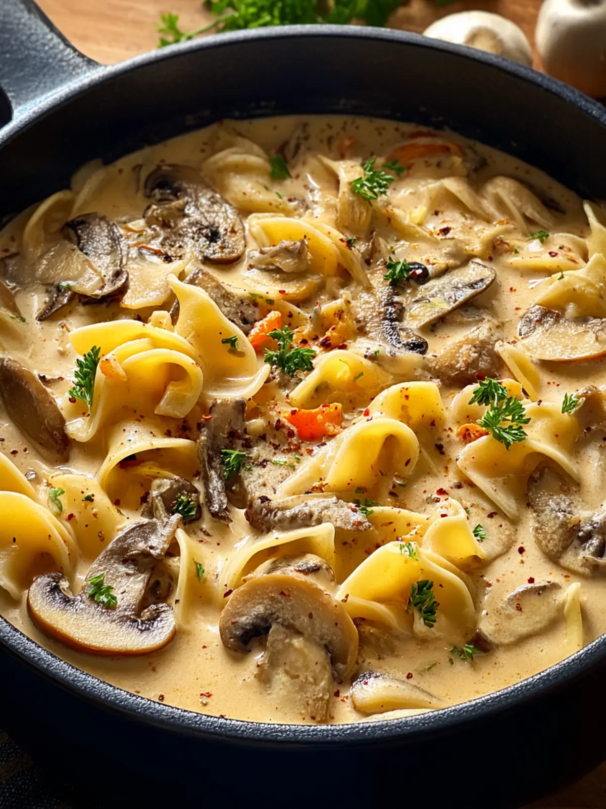 Cozy Creamy Mushroom Pasta Soup Fourth Image mddrbu