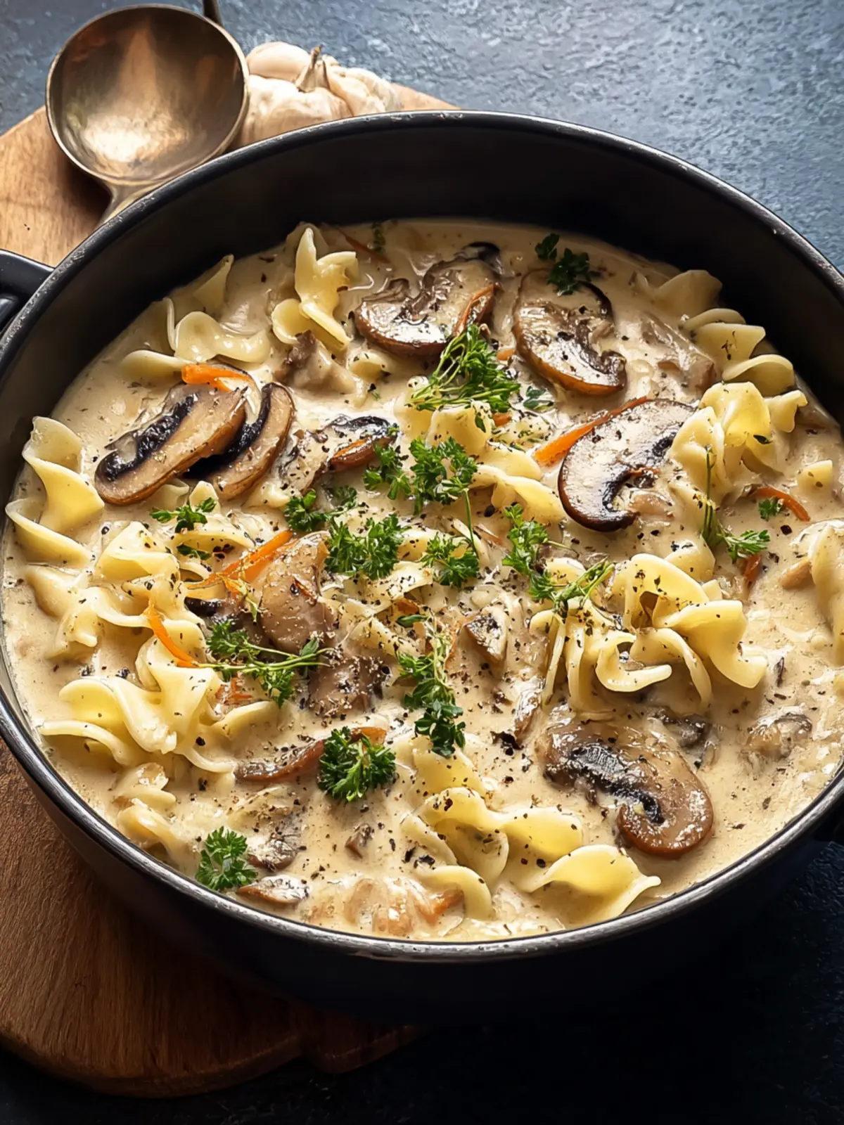 Cozy Creamy Mushroom Pasta Soup Third Image fs0uj4