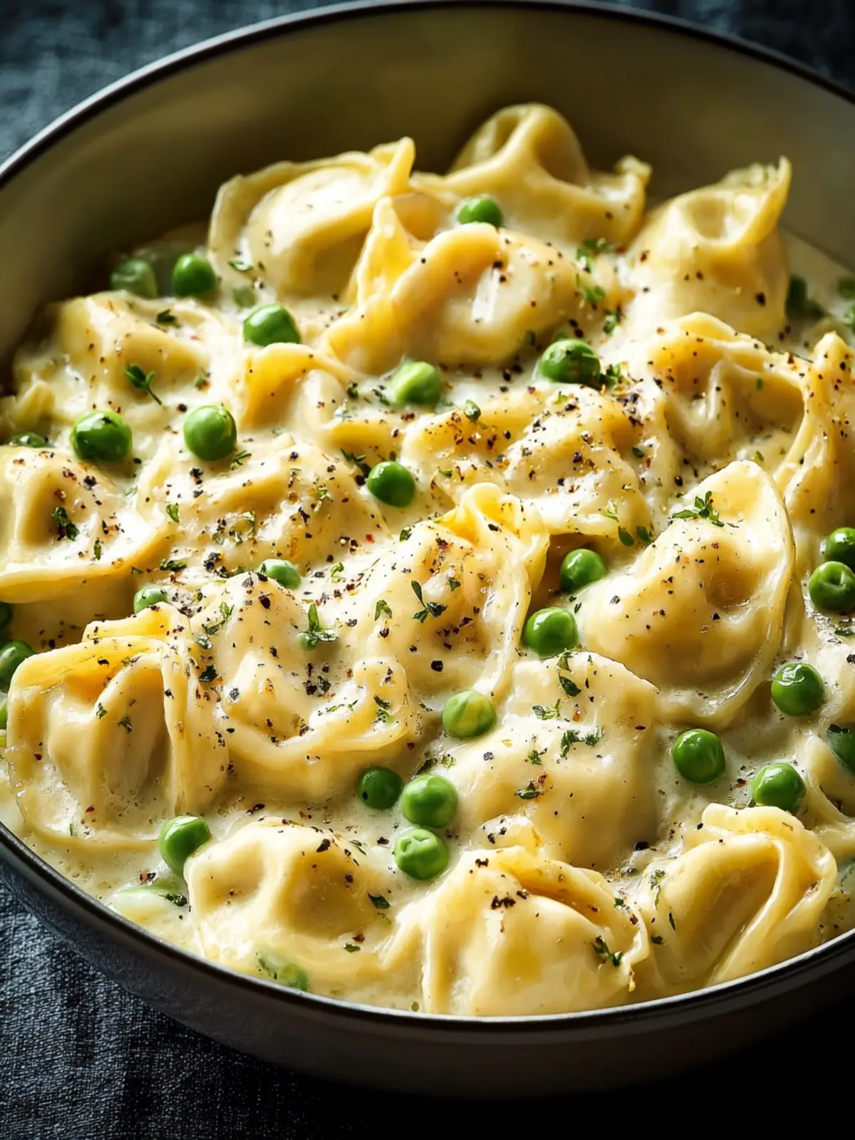 Creamy Tortellini Alfredo with Peas A Velvety Delight Second Image js1cfr