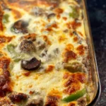 Easy, Keto Low-Carb Philly Cheese Steak Casserole First Image