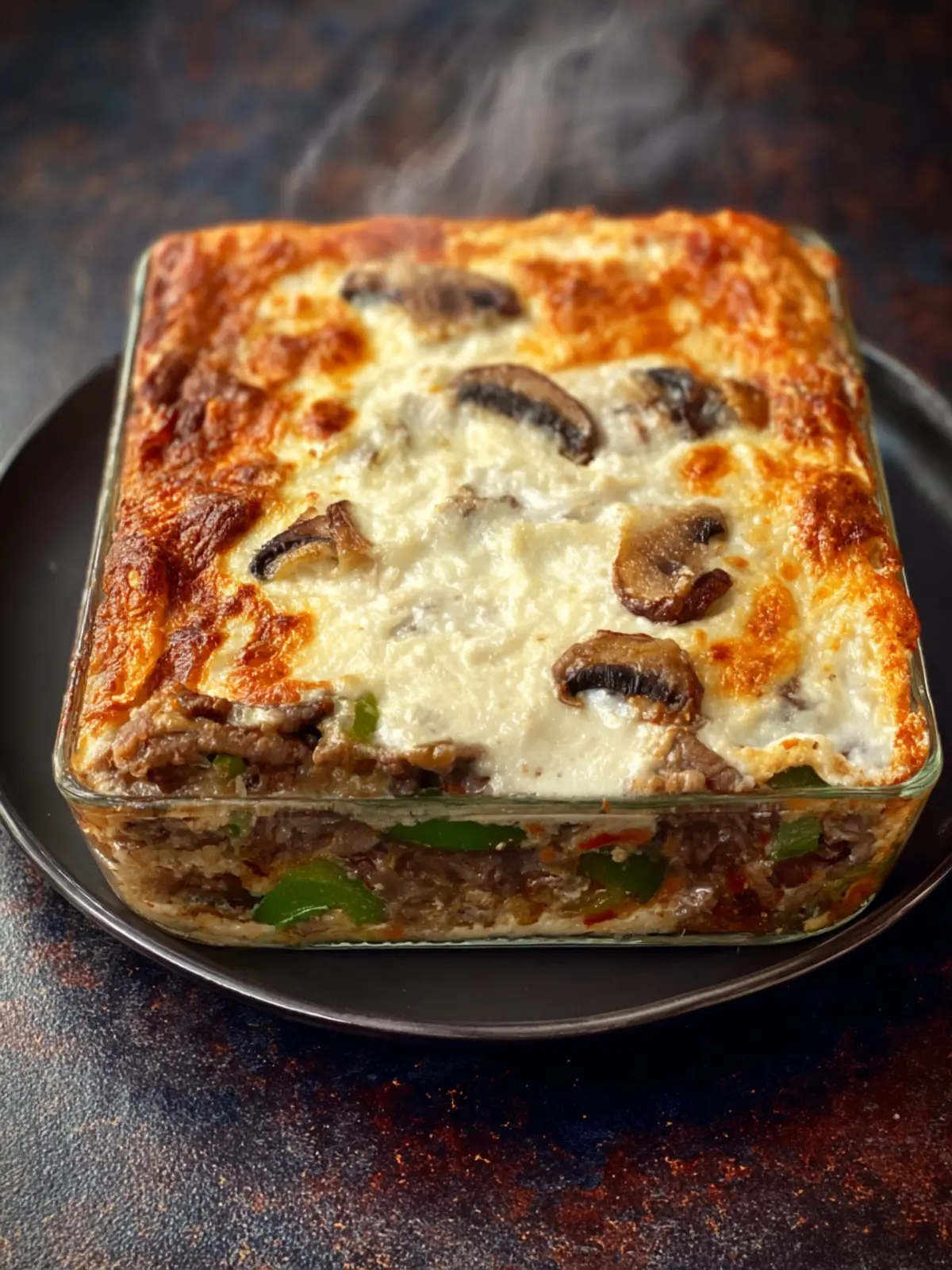 Easy Keto Low Carb Philly Cheese Steak Casserole Second Image vcfbzg