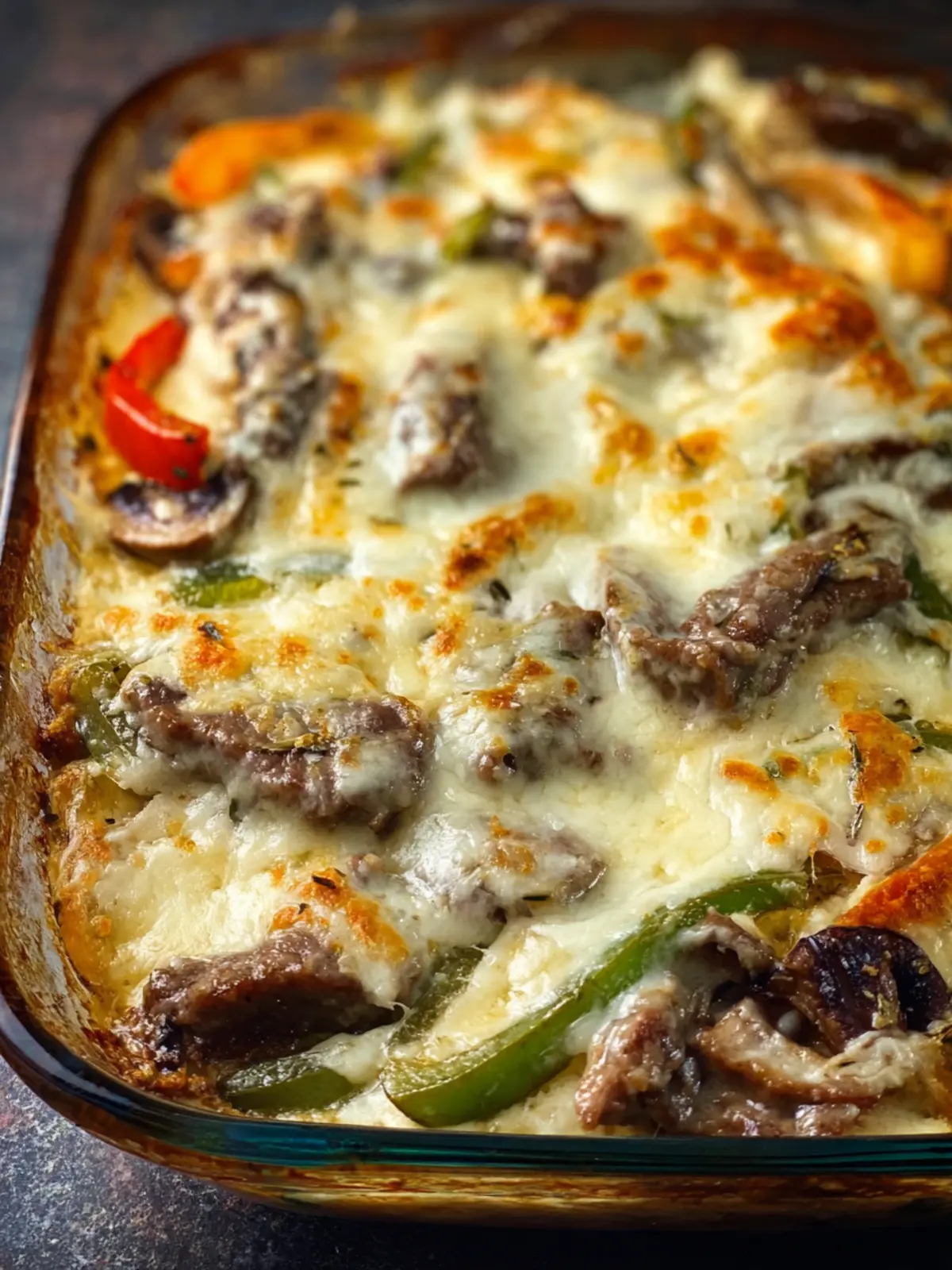 Easy Keto Low Carb Philly Cheese Steak Casserole Third Image zco9dn