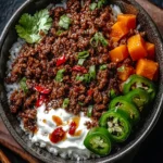 Ground Beef Hot Honey Bowl First Image