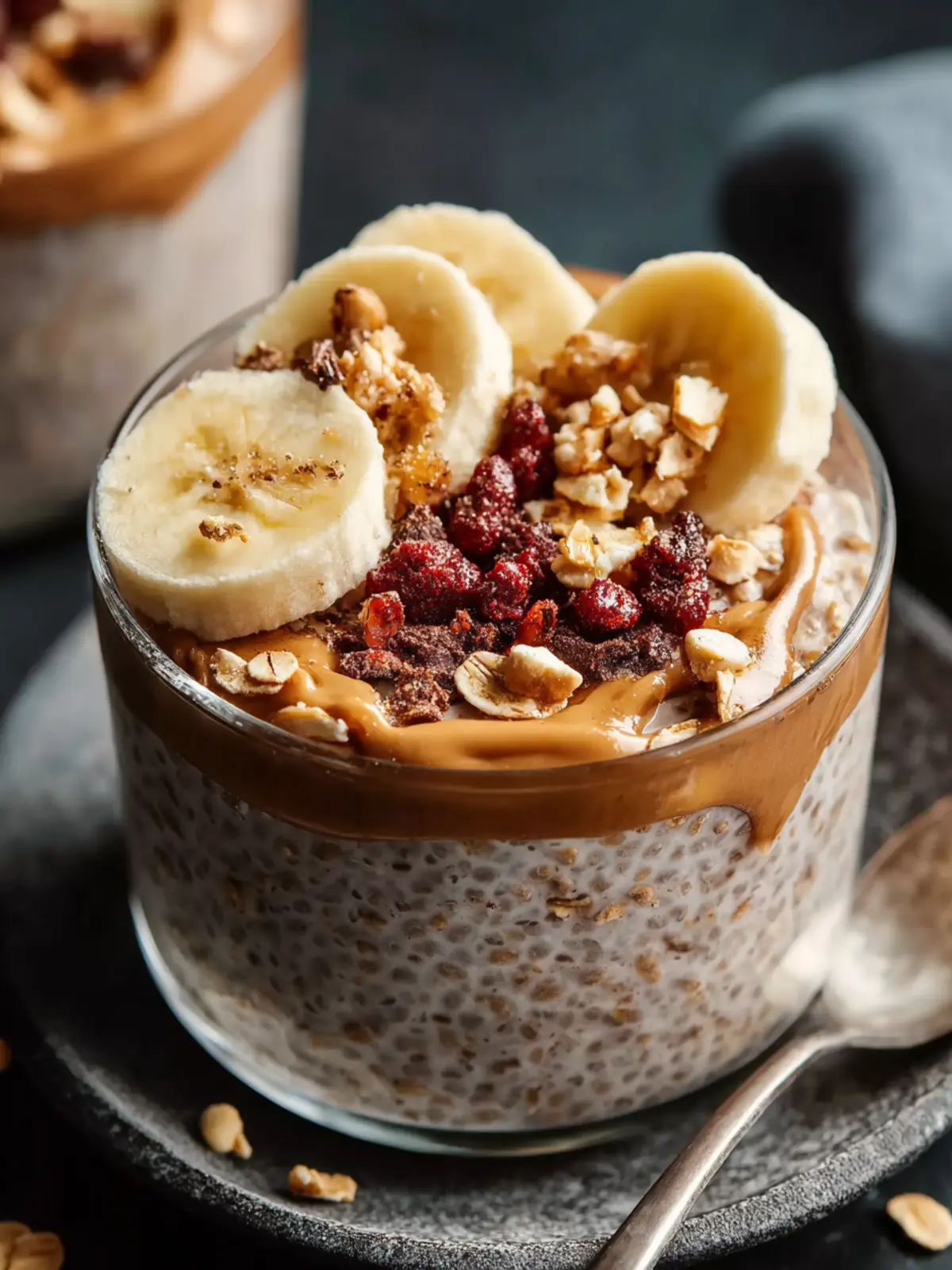 High Protein Peanut Butter Banana Overnight Oats First Image