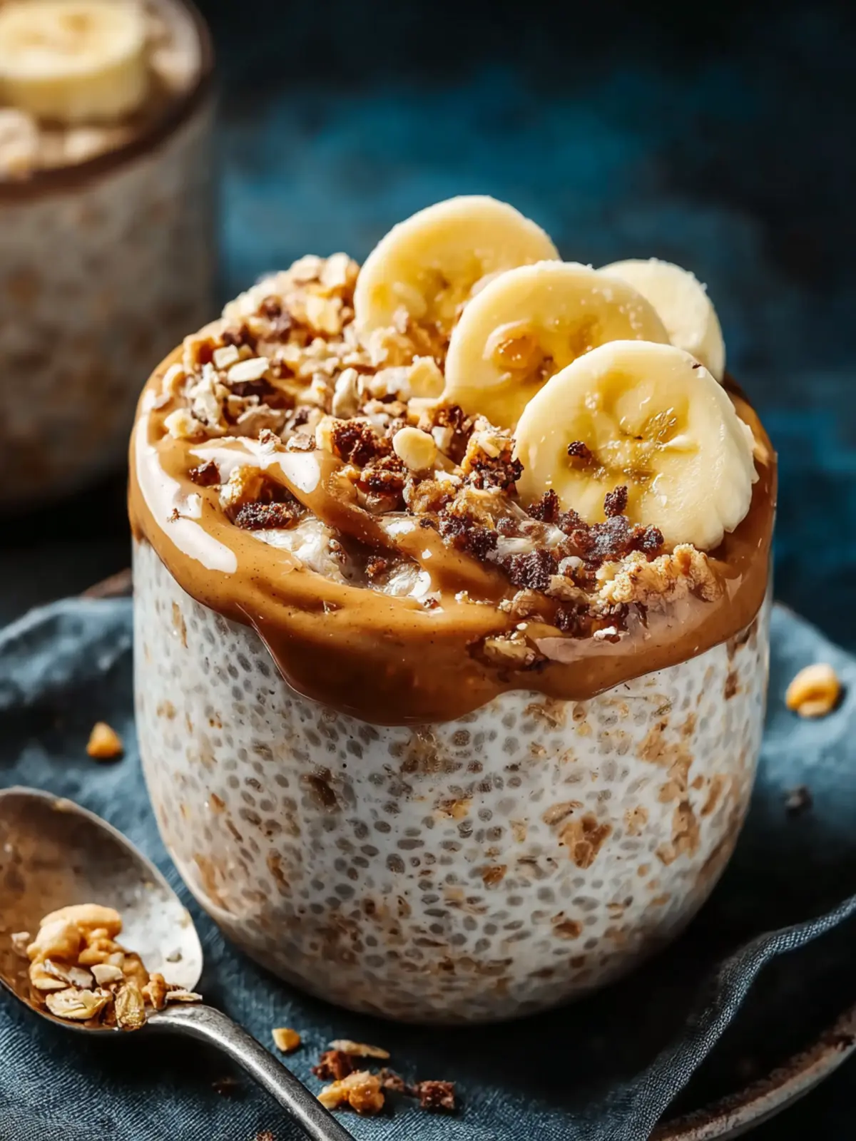 High Protein Peanut Butter Banana Overnight Oats Third Image zcwsvf