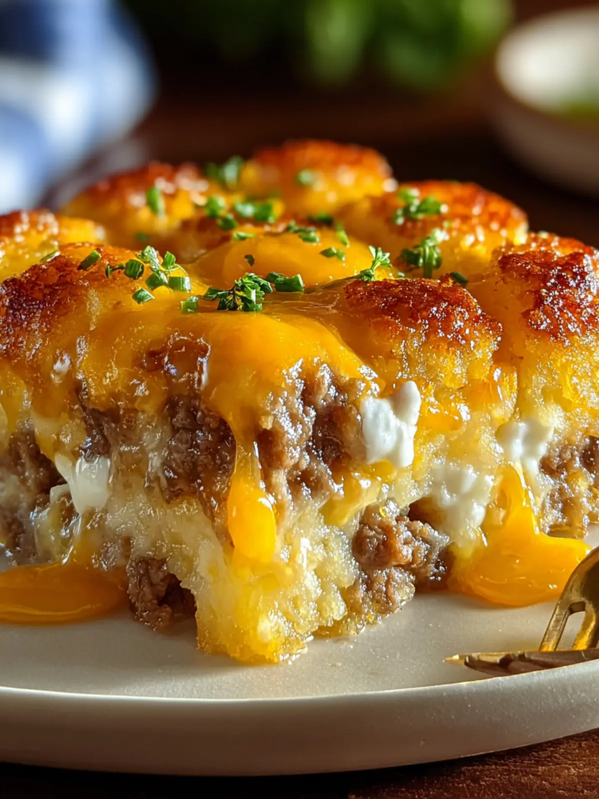 Irresistible Tater Tot Sausage Breakfast Casserole Recipe Second Image oigtsy