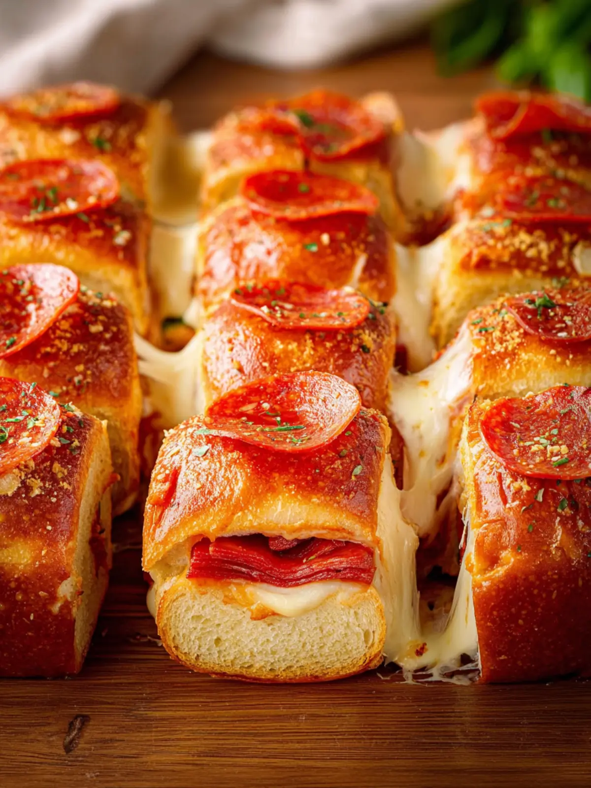 Pepperoni Pizza Stuffed Hawaiian Rolls First Image