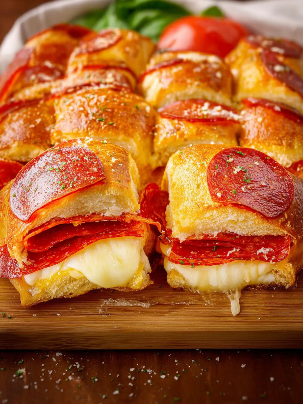 Pepperoni Pizza Stuffed Hawaiian Rolls Fourth Image hin86e
