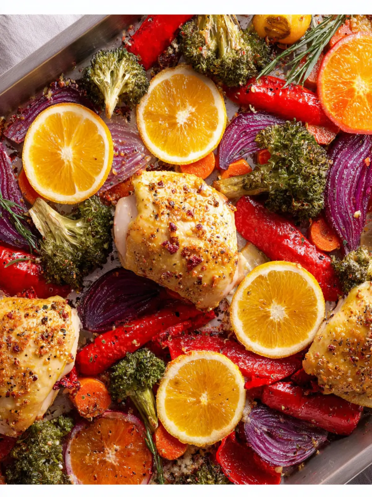 Sheet Pan Citrus Chicken and Rainbow Vegetables Fourth Image tibi3d