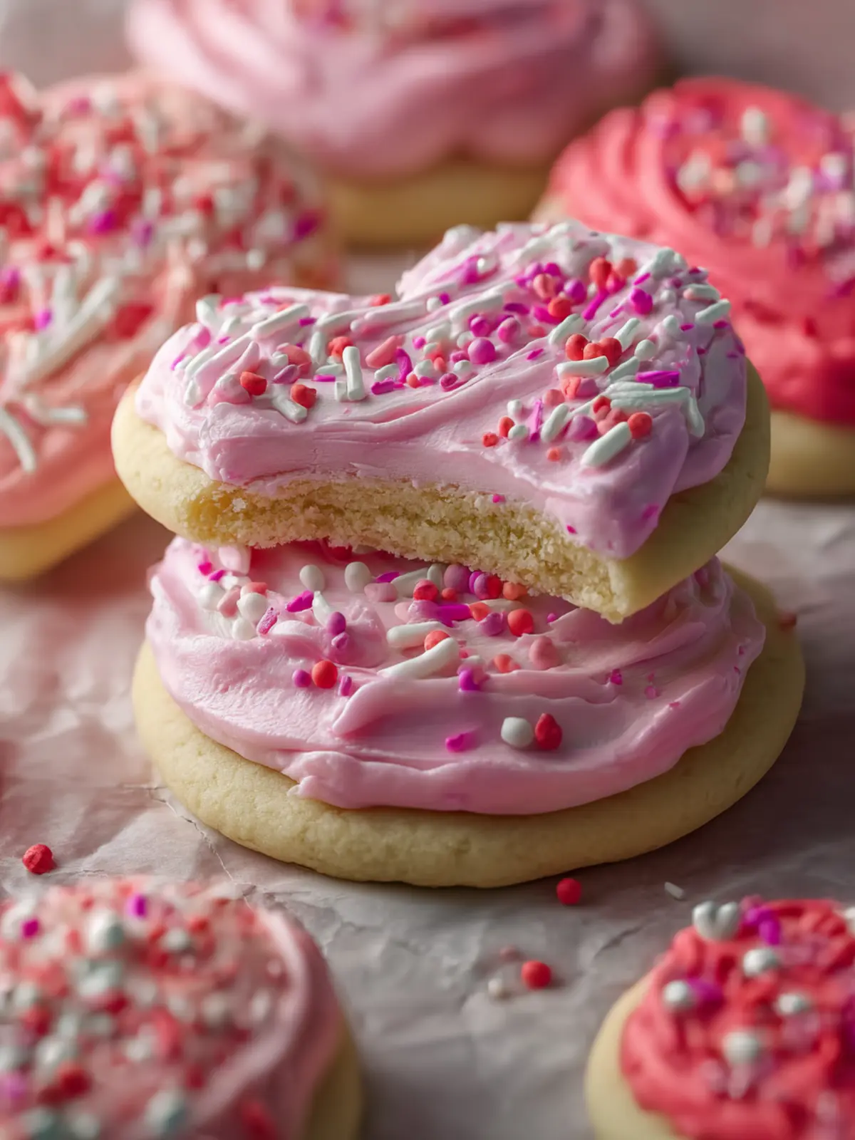 Soft Valentine's Day Cookies: Irresistibly Sweet Frosted Treats 5 Soft Valentine's Day Frosted Sugar Cookies First Image