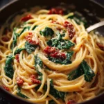 Spaghetti and Spinach with Sun-Dried Tomato Cream Sauce is a must-try! First Image