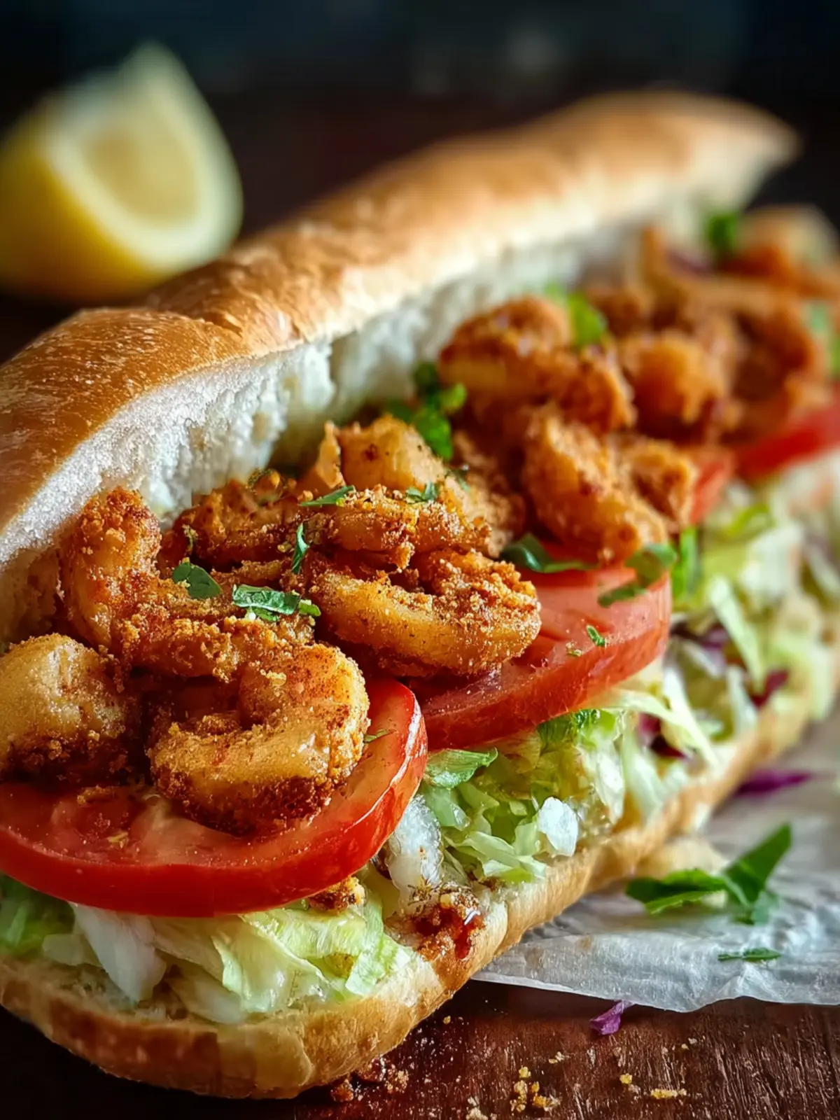 Classic New Orleans Fried Shrimp Po Boy Second Image dae5gr