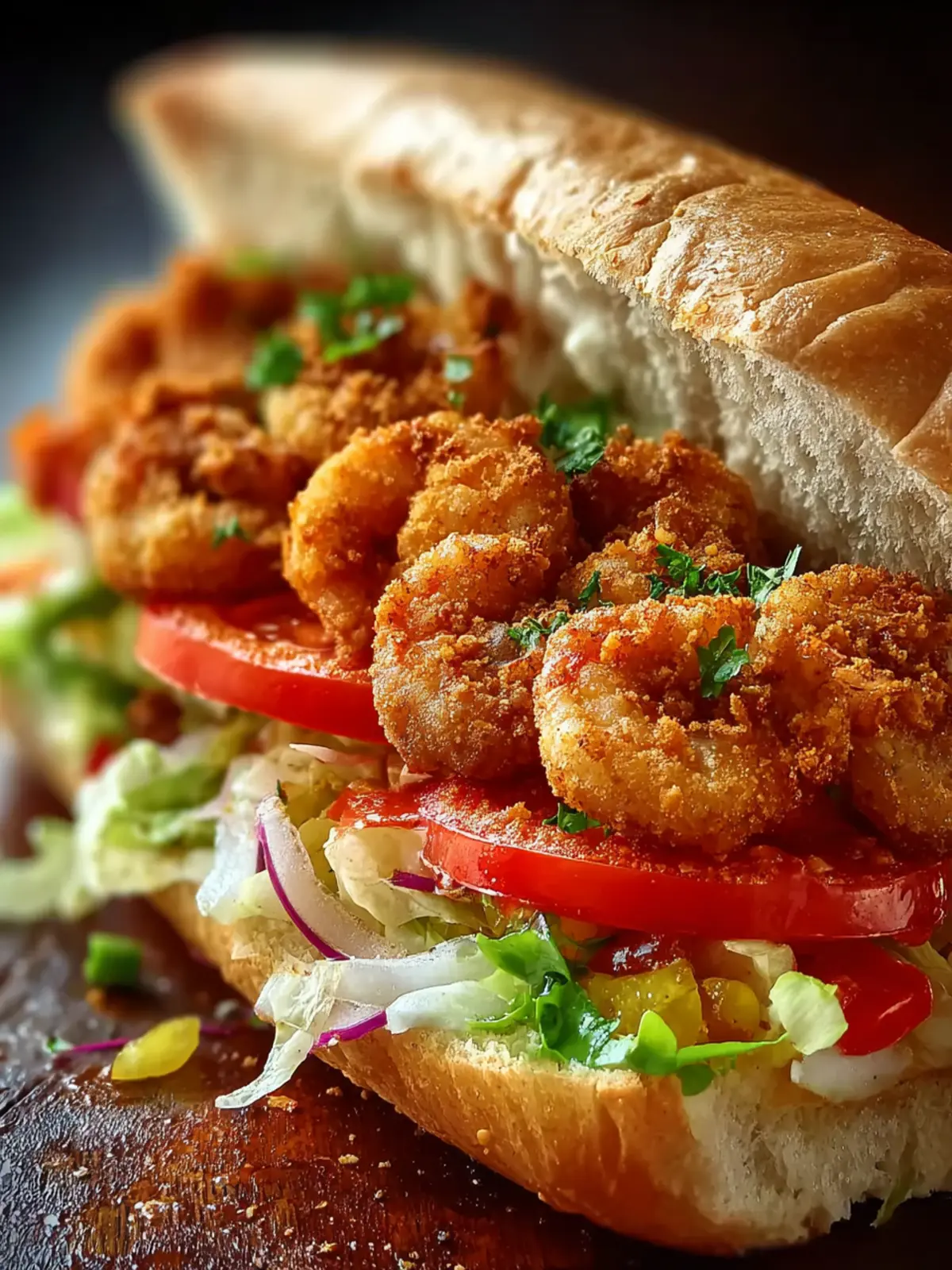 Classic New Orleans Fried Shrimp Po Boy Third Image hwihfs