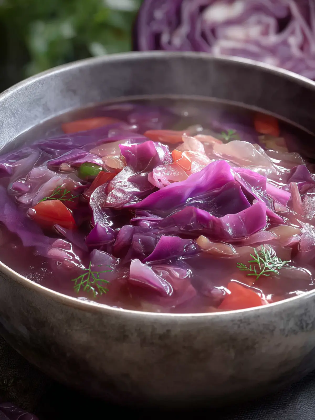 Delicious Red Cabbage Soup Nourishing Hearty Third Image eaghpn