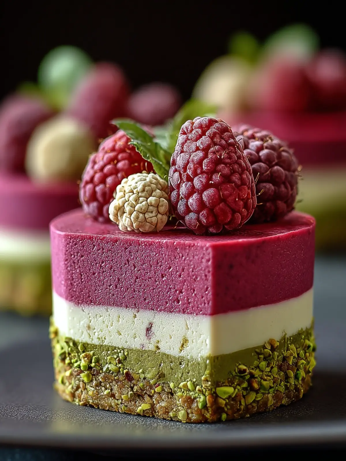 Irresistible Raspberry Pistachio Mousse Cakes Recipe Fourth Image pvpkj0