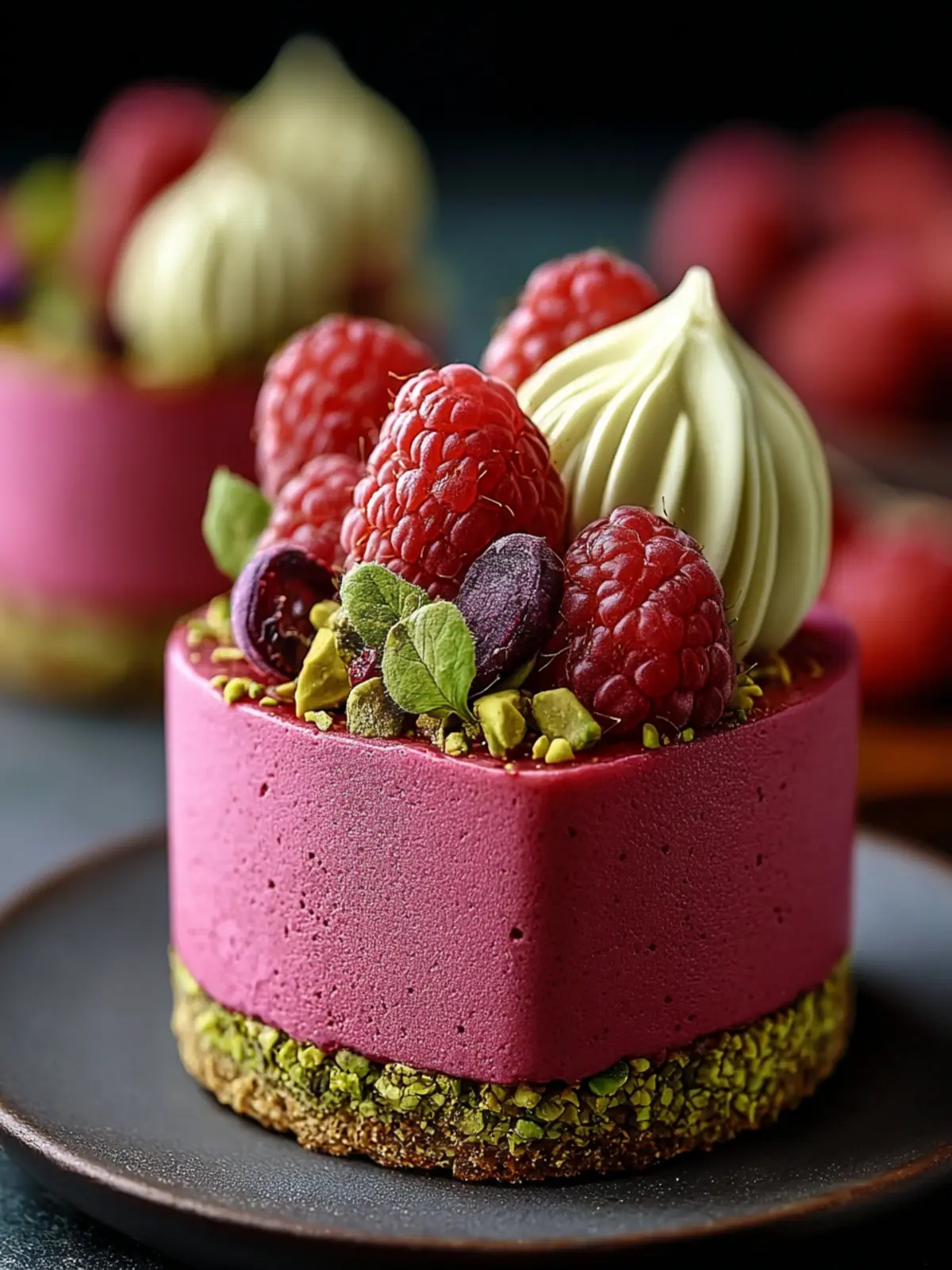 Irresistible Raspberry Pistachio Mousse Cakes: A Blissful Treat 8