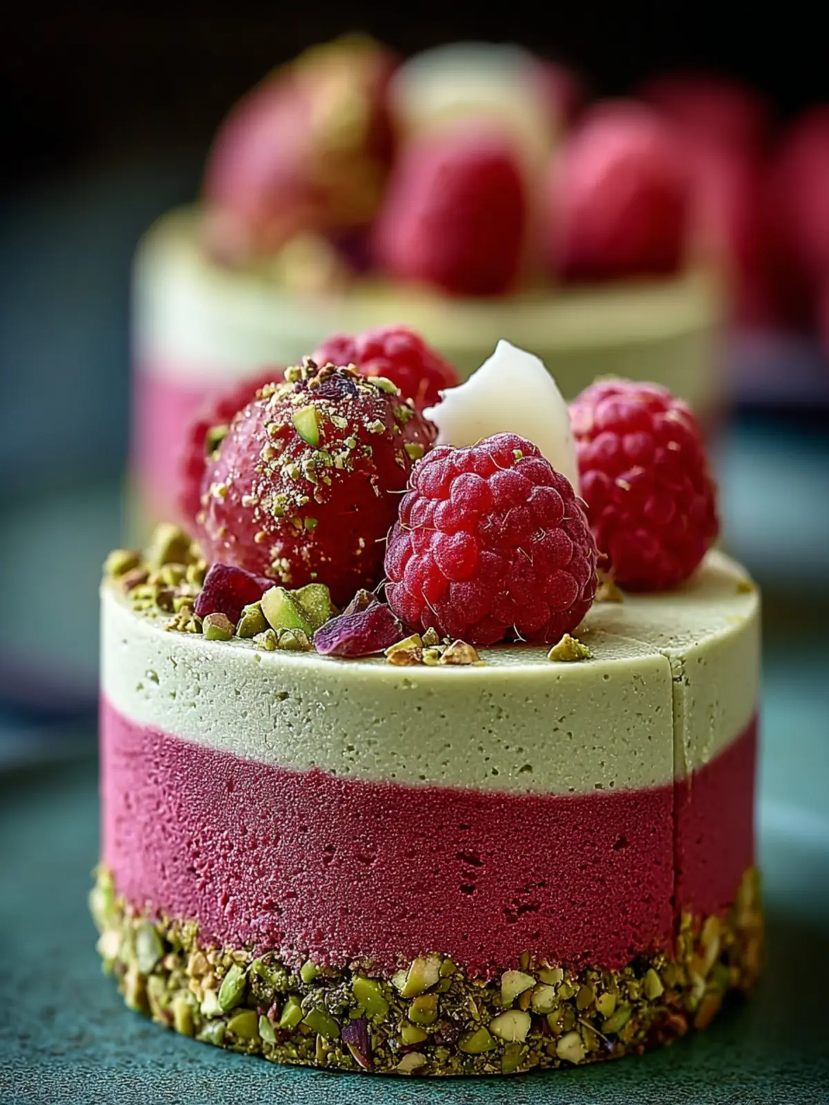 Irresistible Raspberry Pistachio Mousse Cakes: A Blissful Treat 7 Irresistible Raspberry Pistachio Mousse Cakes Recipe Third Image qurtd1