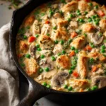 Low Calorie High Protein Crustless Chicken Pot Pie Skillet First Image