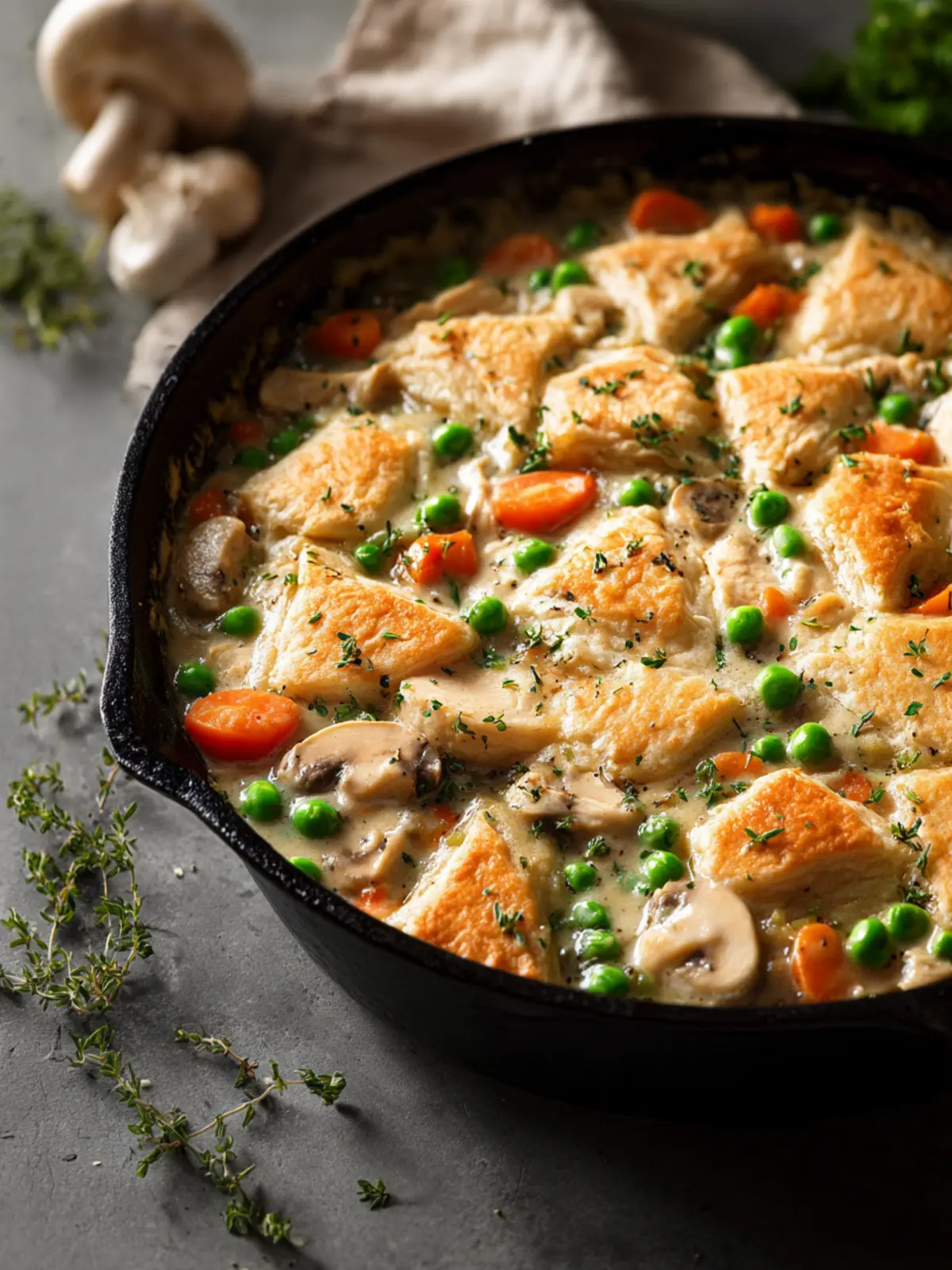 Low Calorie High Protein Crustless Chicken Pot Pie Skillet Second Image gowyts