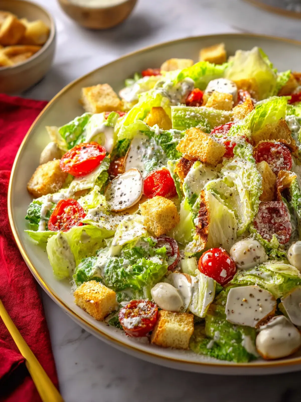 Butter Bean Caesar Salad with Greek Yogurt Dressing Fourth Image jcldlk