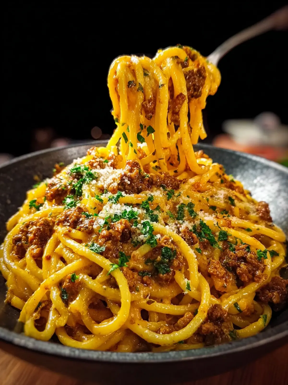 Cajun Beef Spaghetti in Creamy Three Cheese Parmesan Sauce Third Image ilssiu