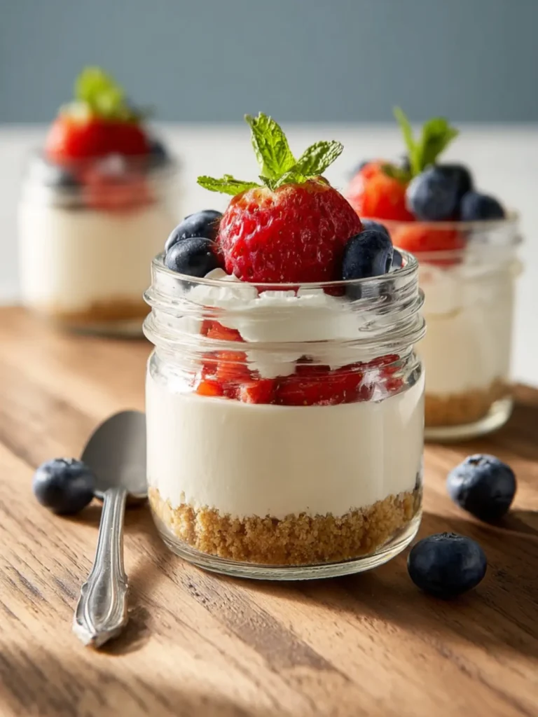 Healthier No-Bake Cheesecake: Easy High Protein Delight in a Jar