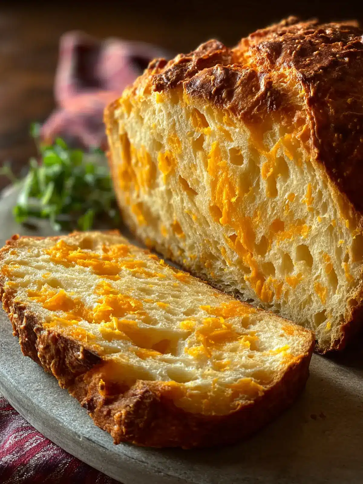 No Knead Cheddar Bread Third Image clqpvp