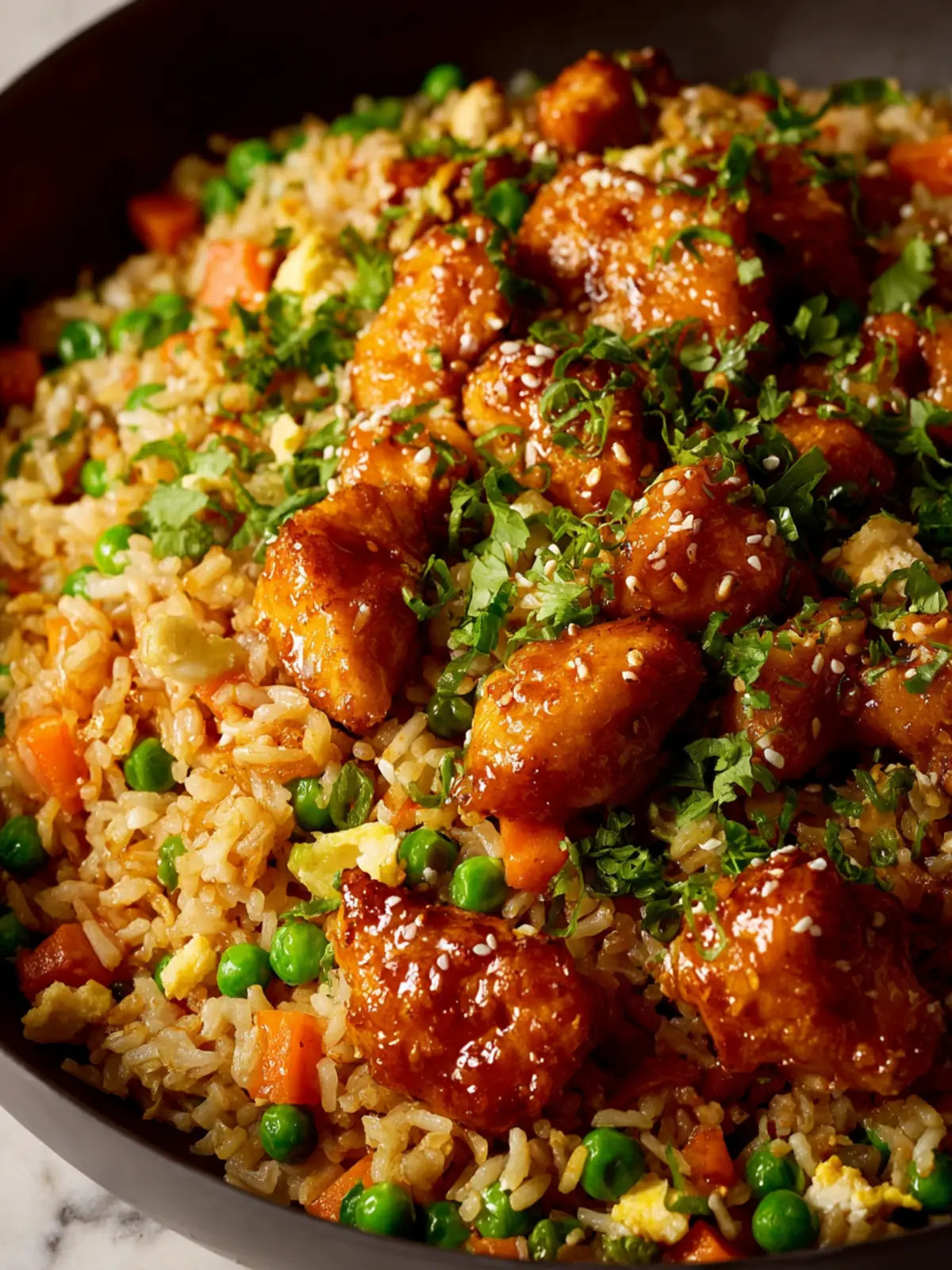 One Pan Trader Joe s Orange Chicken Fried Rice Skillet Fourth Image pthbym