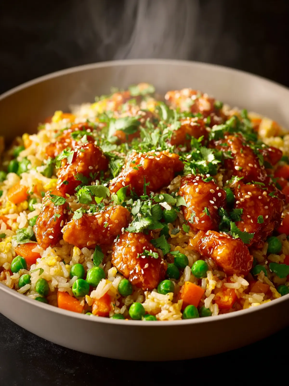 One Pan Trader Joe s Orange Chicken Fried Rice Skillet Third Image ir8hvu