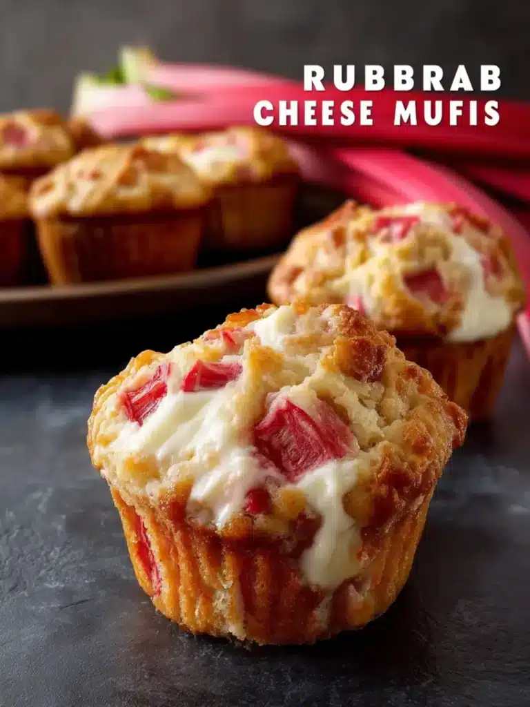 Rhubarb Muffins with Cream Cheese Filling: Sweet Indulgence