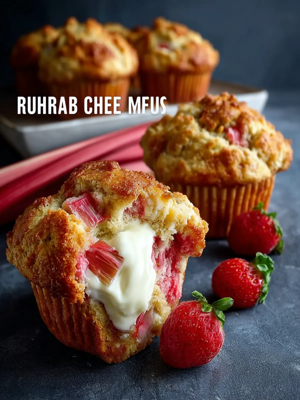 rhubarb muffins with cream cheese filling Second Image h2liul