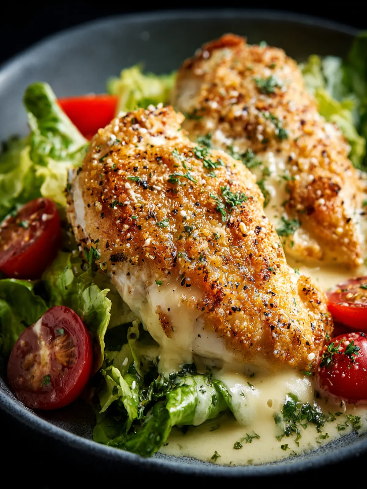 Creamy Parmesan Baked Caesar Chicken Third Image d3pylu