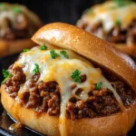 French Onion Beef Sloppy Joes with Melted Cheese First Image